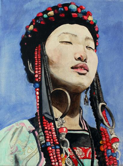 Young Buryat Girl In Traditional Dress